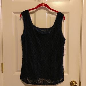 New , emerald green, lace, sleeveless top by Coldwater Creek in XL